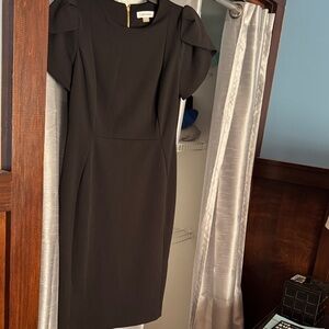 Calvin Klein Black Mini Dress with Puff Sleeves